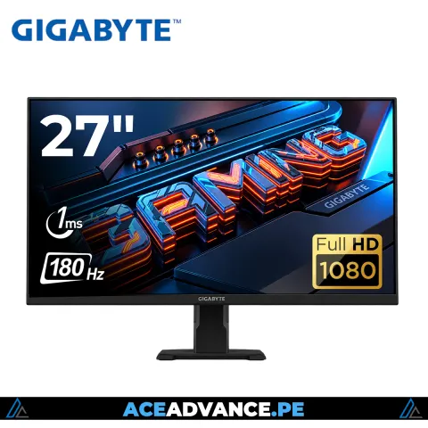 MONITOR GIGABYTE, GS27FA 27P FHD IPS 180HZ 1MS HDMI, DP