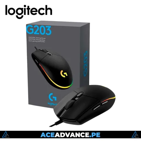 MOUSE GAMING LOGITECH G203 LIGHTSYNC RGB BLACK