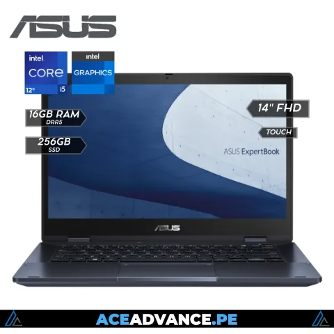 LAPTOP ASUS EXPERTBOOK B3 FLIP B3402FBA-XH53T 2-IN-1 - CORE i5-1235U 256GB SSD 16GB 14" FHD TACTIL WIN11 Pro STAR BLACK