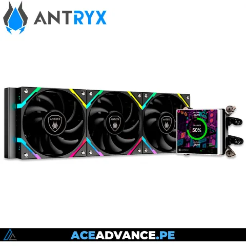REFRIGERACION LIQUIDA ANTRYX TRITON VISION XT360 BLACK, ARGB, LCD 3.4"