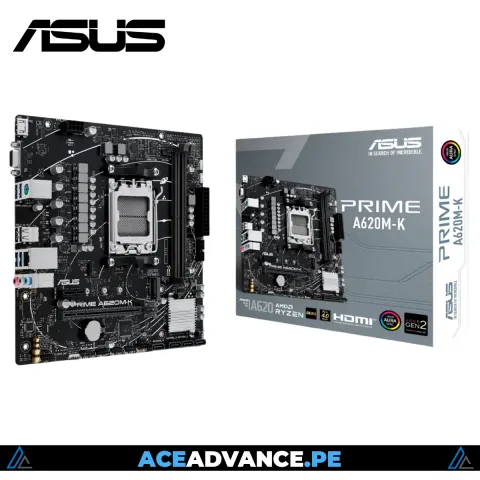 PLACA MADRE ASUS PRIME A620M-K AM5 DDR5 2 SLOT