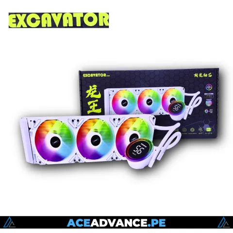 REFRIGERACION LIQUIDA EXCAVATOR STARRING 3 FAN RGB WHITE