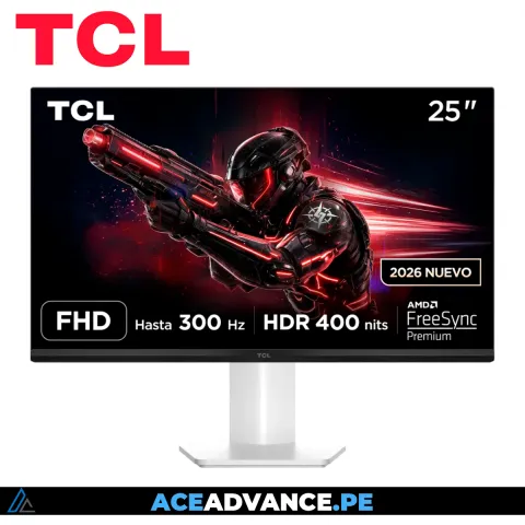 MONITOR GAMER TCL 25P1AD 25" IPS FHD 300HZ/OC 0.5MS WHITE