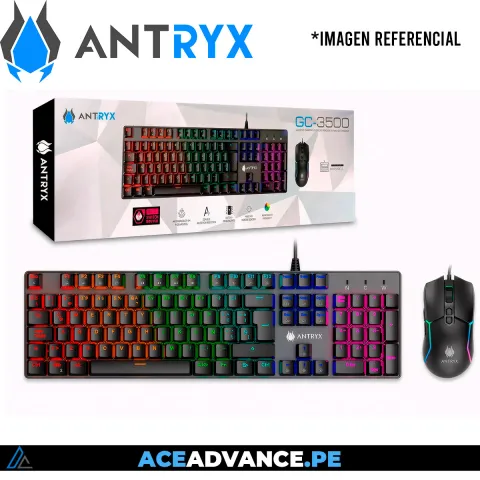 KIT GAMING 2 EN 1 ANTRYX GC-3500 X2 BLACK , RED SWITCH