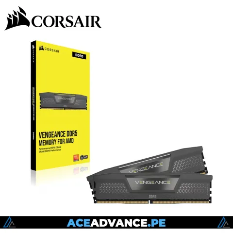 MEMORIA RAM CORSAIR DDR5 64GB VENGEANCE 5200 MT/S PACK (32X2)