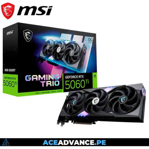 TARJETA DE VIDEO RTX 5060 TI 8GB OC MSI GAMING TRIO