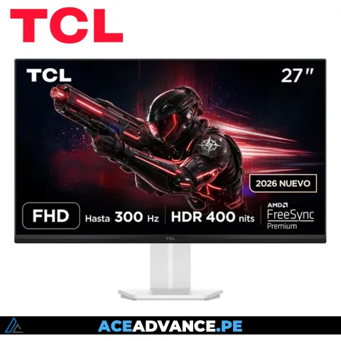 MONITOR GAMER TCL 27P1AD 27" IPS FHD 300HZ/OC 0.5MS WHITE