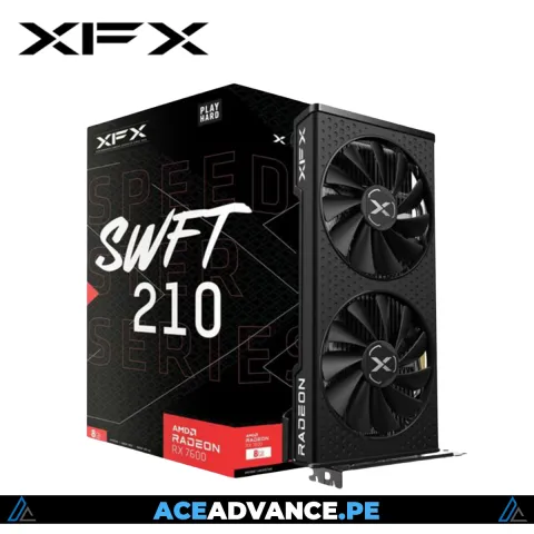 TARJETA DE VIDEO XFX RX 7600 RADEON AMD SWFT210 8GB GDDR6 PCIE4.0
