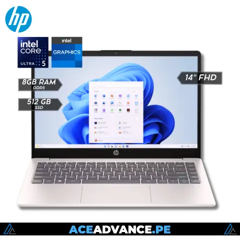 LAPTOP HP 14-EP1001LA CORE ULTRA 5-125H/8GB/512GB/W11 A38P2LA