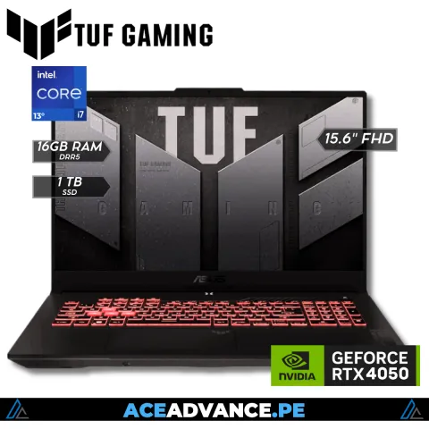 LAPTOP ASUS TUF GAMING FX507VU-LP180 CORE I7-13620H/16GB/SSD1TB/RTX4050-6GB/15.6