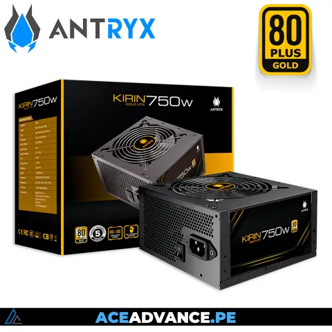 FUENTE DE PODER ANTRYX 750W KIRIN GOLD LITE 80+ GOLD