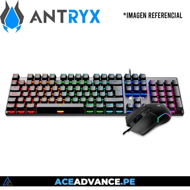 KIT GAMING 2 EN 1 ANTRYX GC-3500 X2 BLACK , RED SWITCH — imagen 2