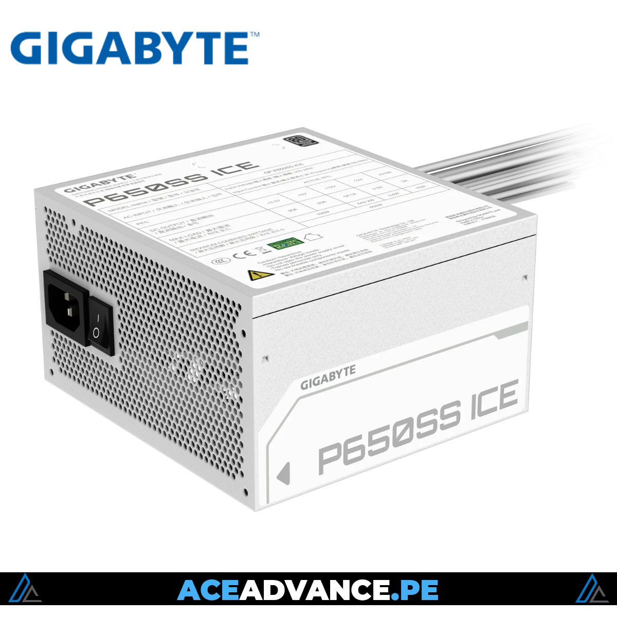 FUENTE DE PODER GIGABYTE P650SS ICE 650W 80PLUS SILVER - WHITE