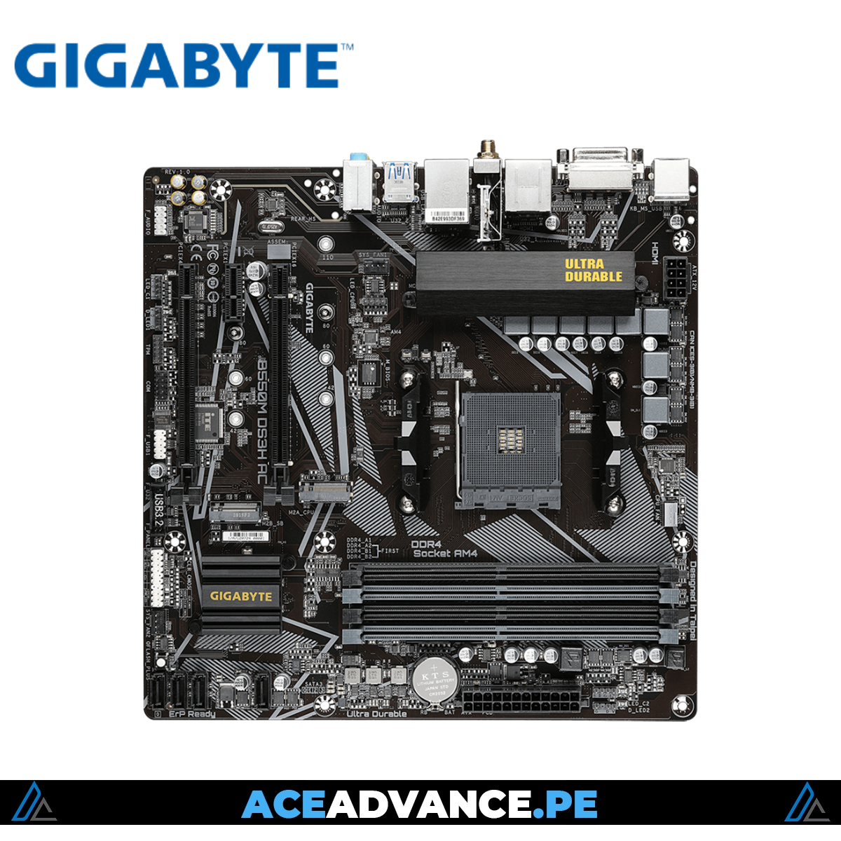 PLACA AMD AM4 GIGABYTE B550M DS3H AC Wifi blue
