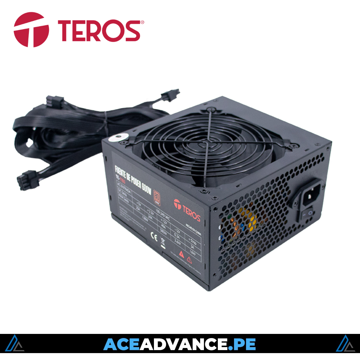 FUENTE TEROS 600W CERTIFICADA 80P+ BRONZE