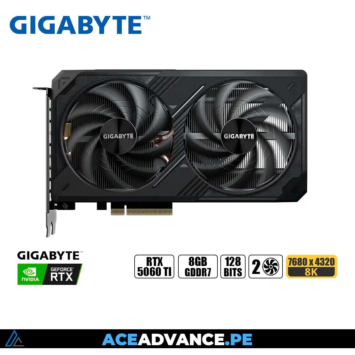 VGA GIGABYTE GEFORCE RTX 5060 Ti WINDFORCE 8GB GDDR7
