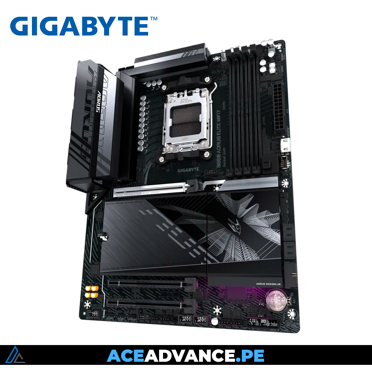 PLACA MADRE GIGABYTE B850 AORUS ELITE WIFI7 AMD ATX DDR5 PCI5.0 — imagen 3