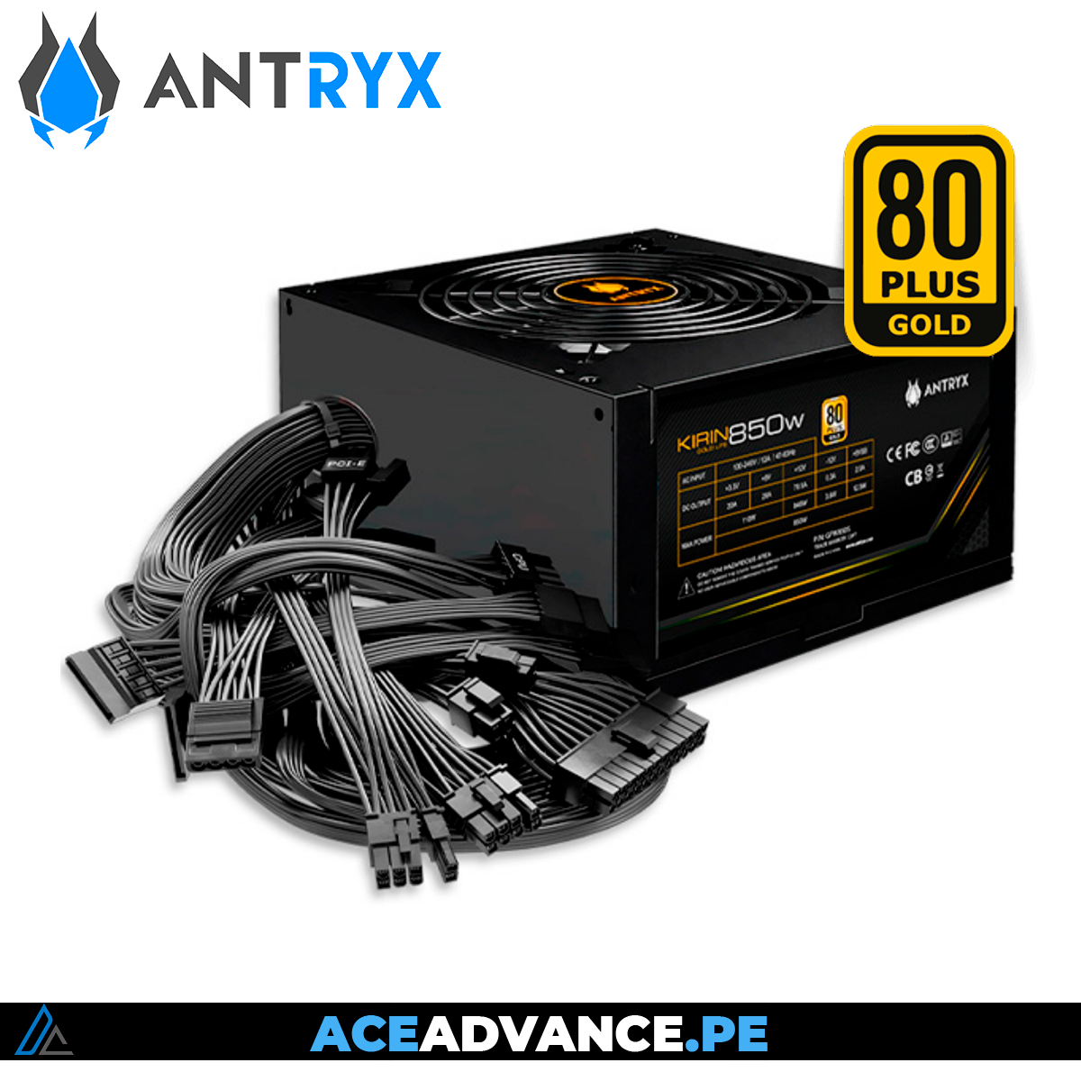 FUENTE DE PODER ANTRYX 850W KIRIN GOLD LITE 80+ GOLD 