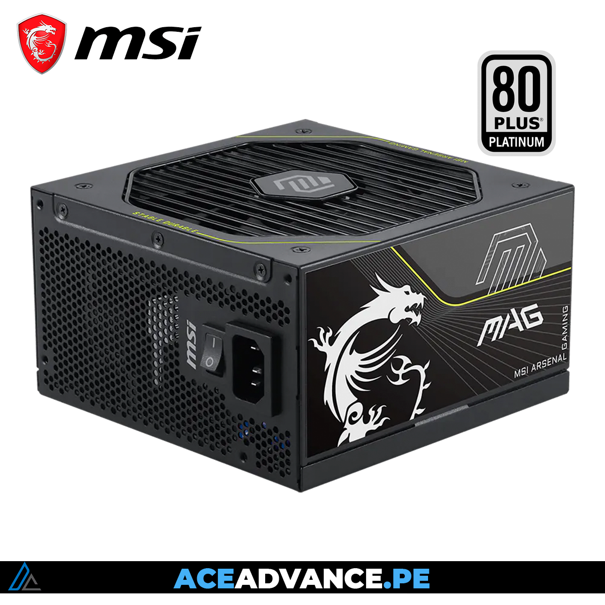 FUENTE MSI MAG A1200PLS PCIE5, 1200W, 80 PLUS Platinum, Formato ATX. — imagen 4