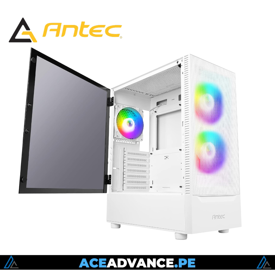  CASE ANTEC NX410 V2 WHITE ARGB 3X FANS MID TOWER V/TEMPLADO SIN FUENTE