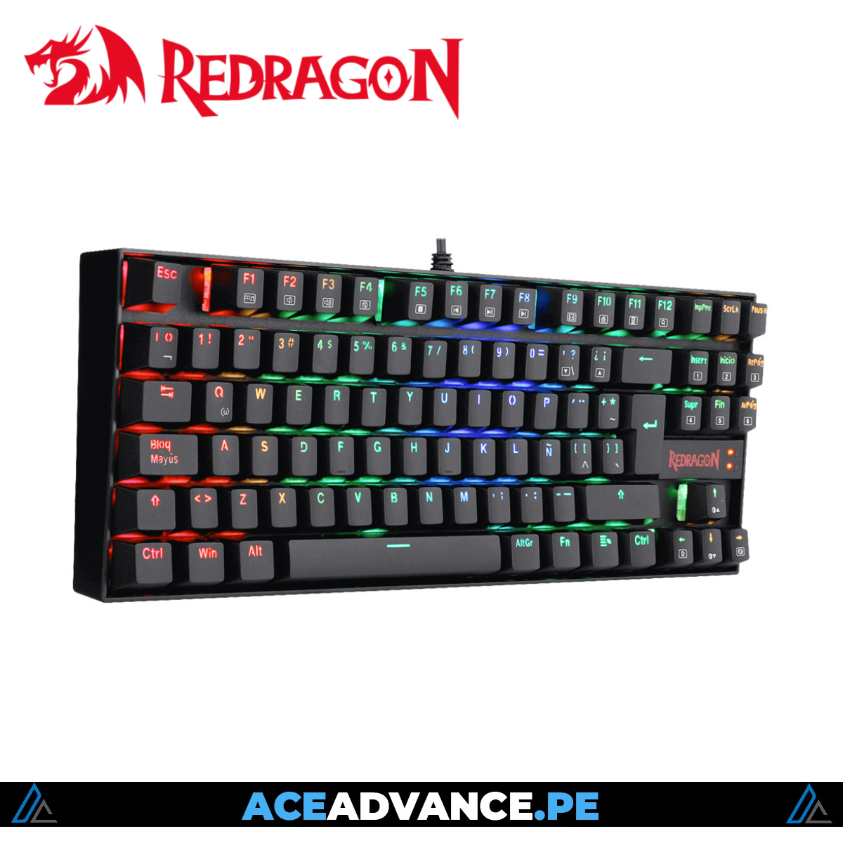 TECLADO REDRAGON KUMARA K552-KR GAMING MECANICO SWITCH RED LED BLACK