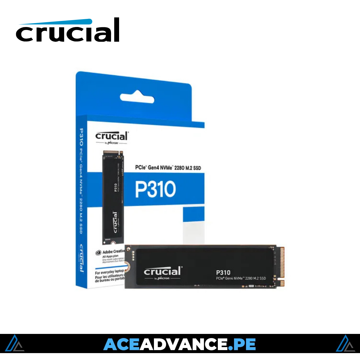 DISCO SOLIDO M.2 NVME 1TB CRUCIAL P310 M.2 GEND 4 7100MBS C/N DISIPADOR 