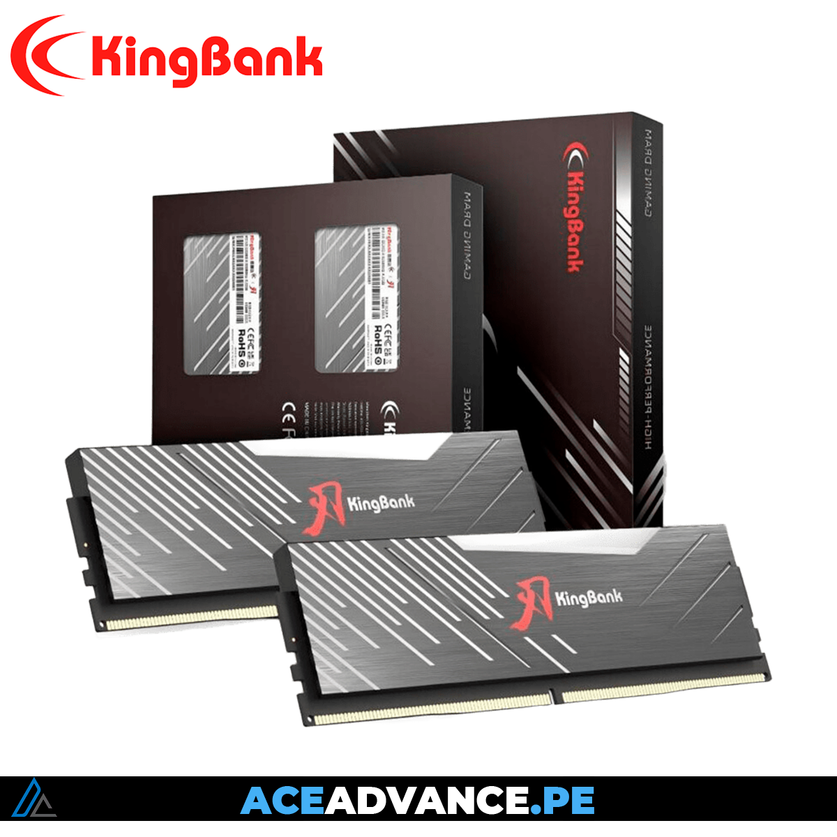 MEMORIA RAM KINGBANK 32GB 2X16 DDR5 6000MHRZ CL30 BLACK RGB