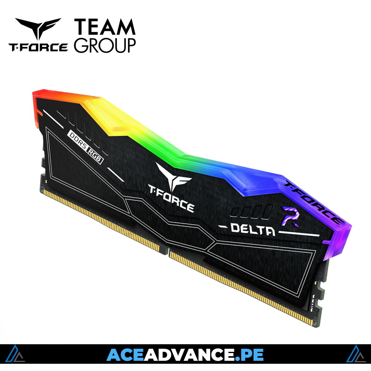 KIT MEMORIA RAM TEAMGROUP T-FORCE DELTA BLACK DDR5 32GB(2X16) 6000MHZ