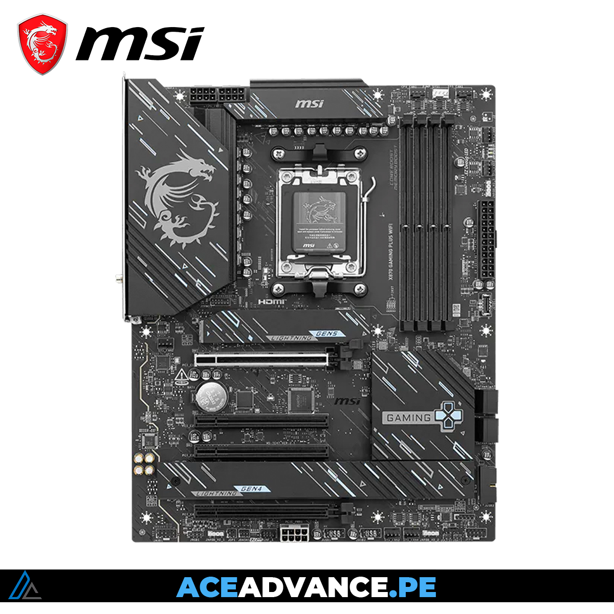 PLACA MADRE X870 MSI GAMING PLUS ATX DDR5 WIFI7 — imagen 2