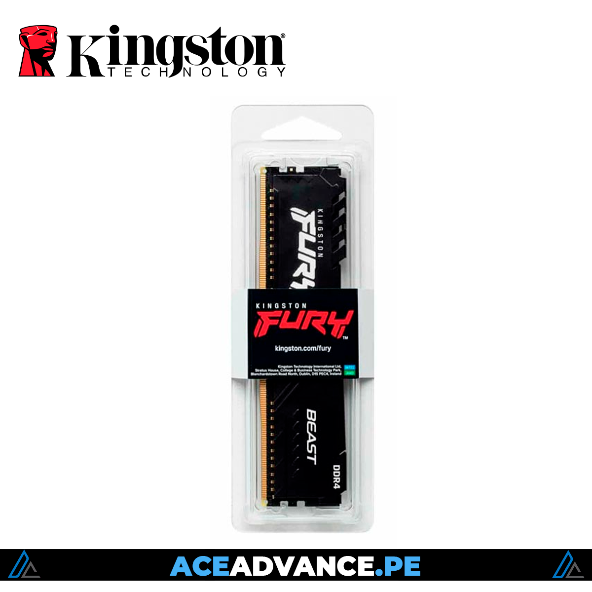 MEMORIA RAM 16GB DDR4 3200MHZ KINGSTON FURY CL16