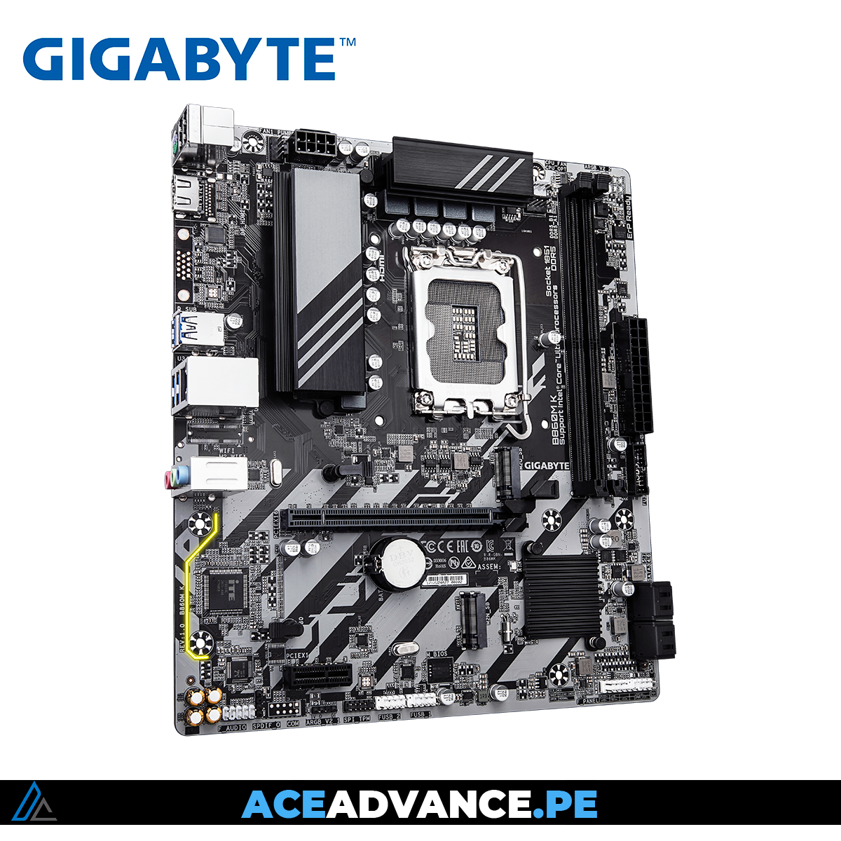 PLACA MADRE GIGABYTE B860M K, DDR5, LGA 1851
