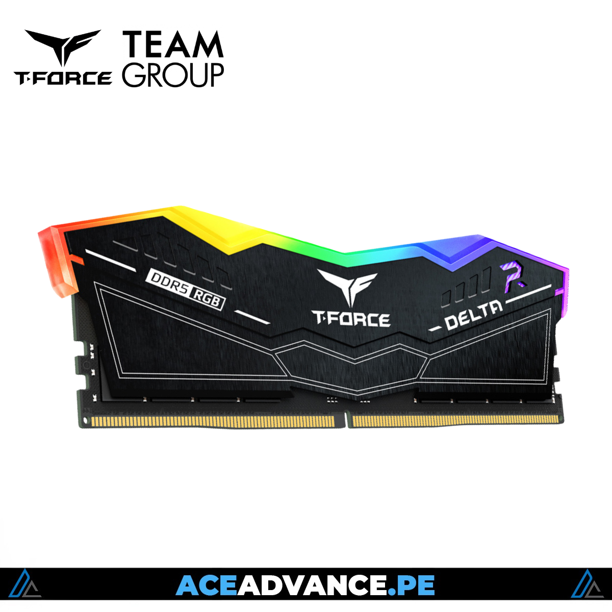 KIT MEMORIA RAM TEAMGROUP T-FORCE DELTA BLACK DDR5 32GB(2X16) 6000MHZ