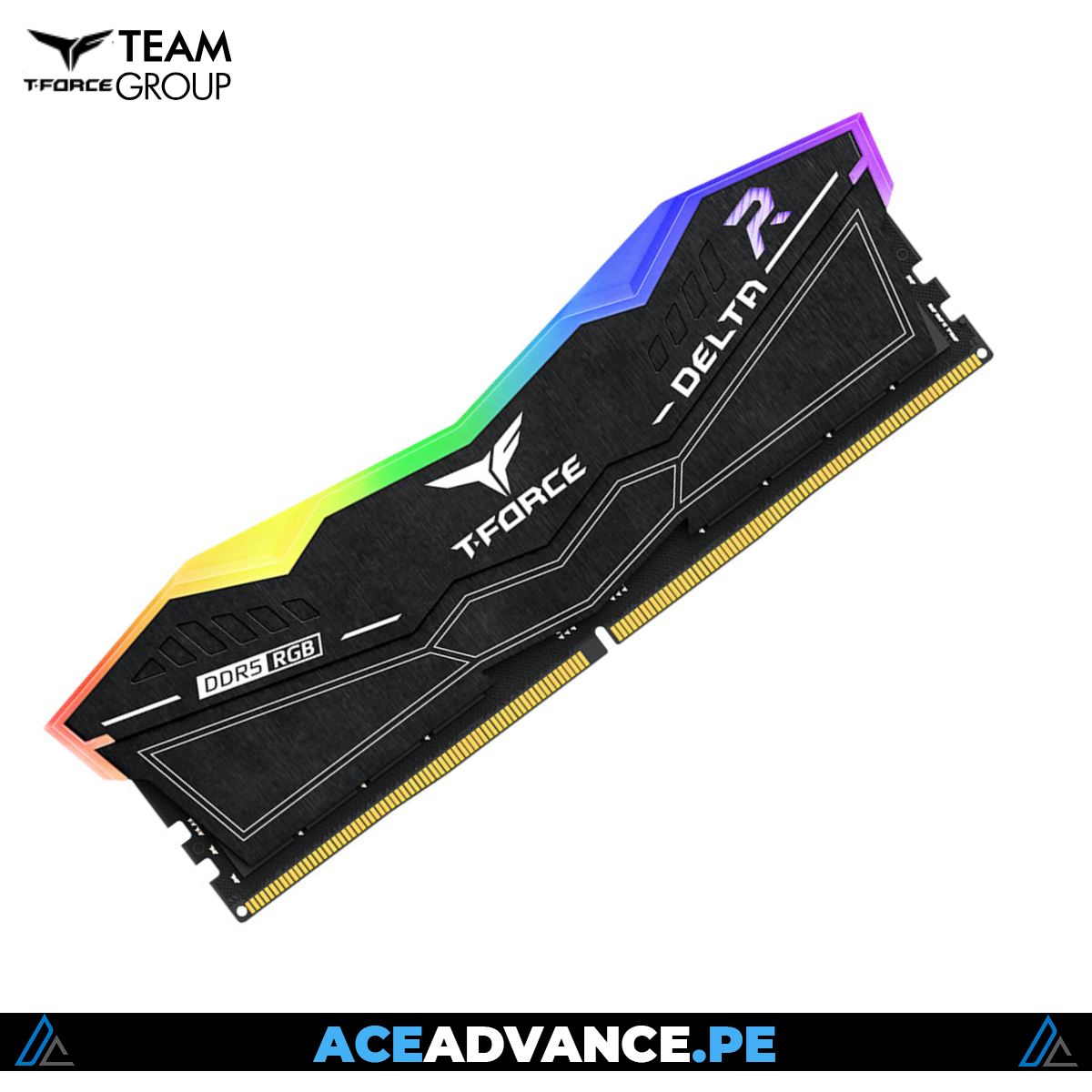 KIT MEMORIA RAM TEAMGROUP T-FORCE DELTA BLACK DDR5 32GB(2X16) 6400MHZ