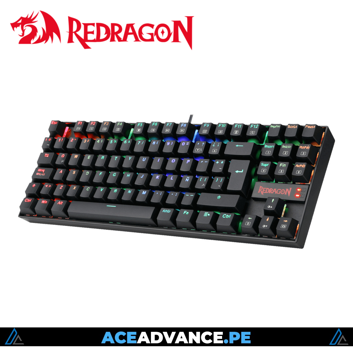 TECLADO REDRAGON KUMARA K552-KR GAMING MECANICO SWITCH RED LED BLACK