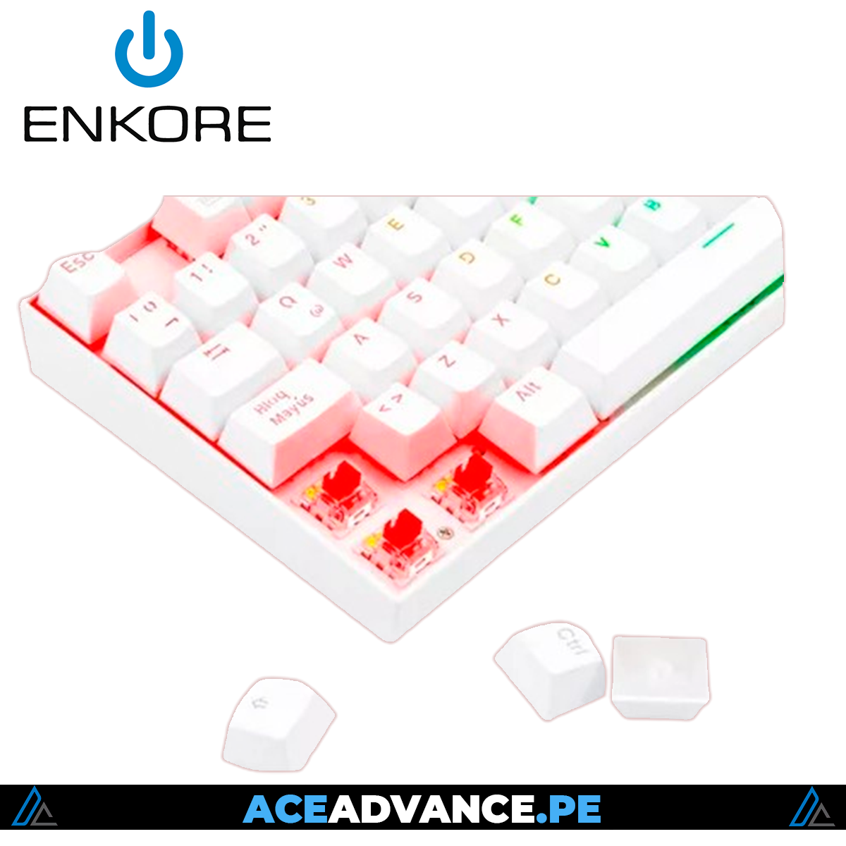 TECLADO MECANICO ENKORE ROYALE WHITE RGB