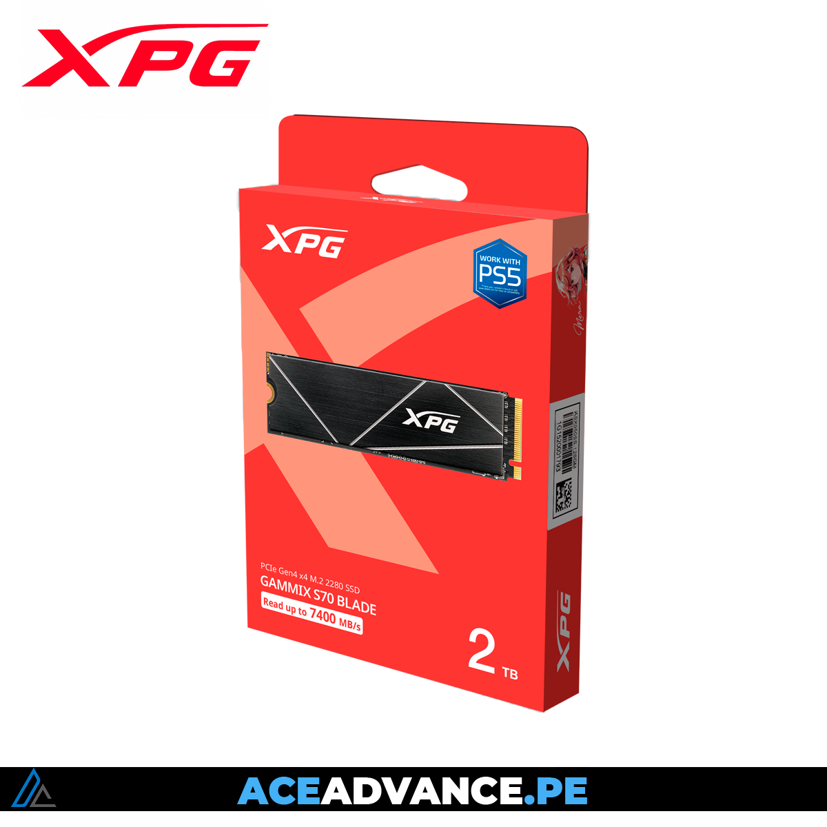 DISCO SOLIDO NVME 2TB XPG GAMMIX S70 BLADE M.2 7400MBS