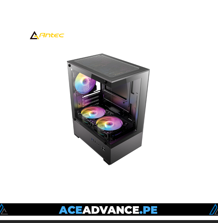 CASE ANTEC VCX100M ARGB MINI TOWER 5X FANS V/TEMPLADO + META V450 450W