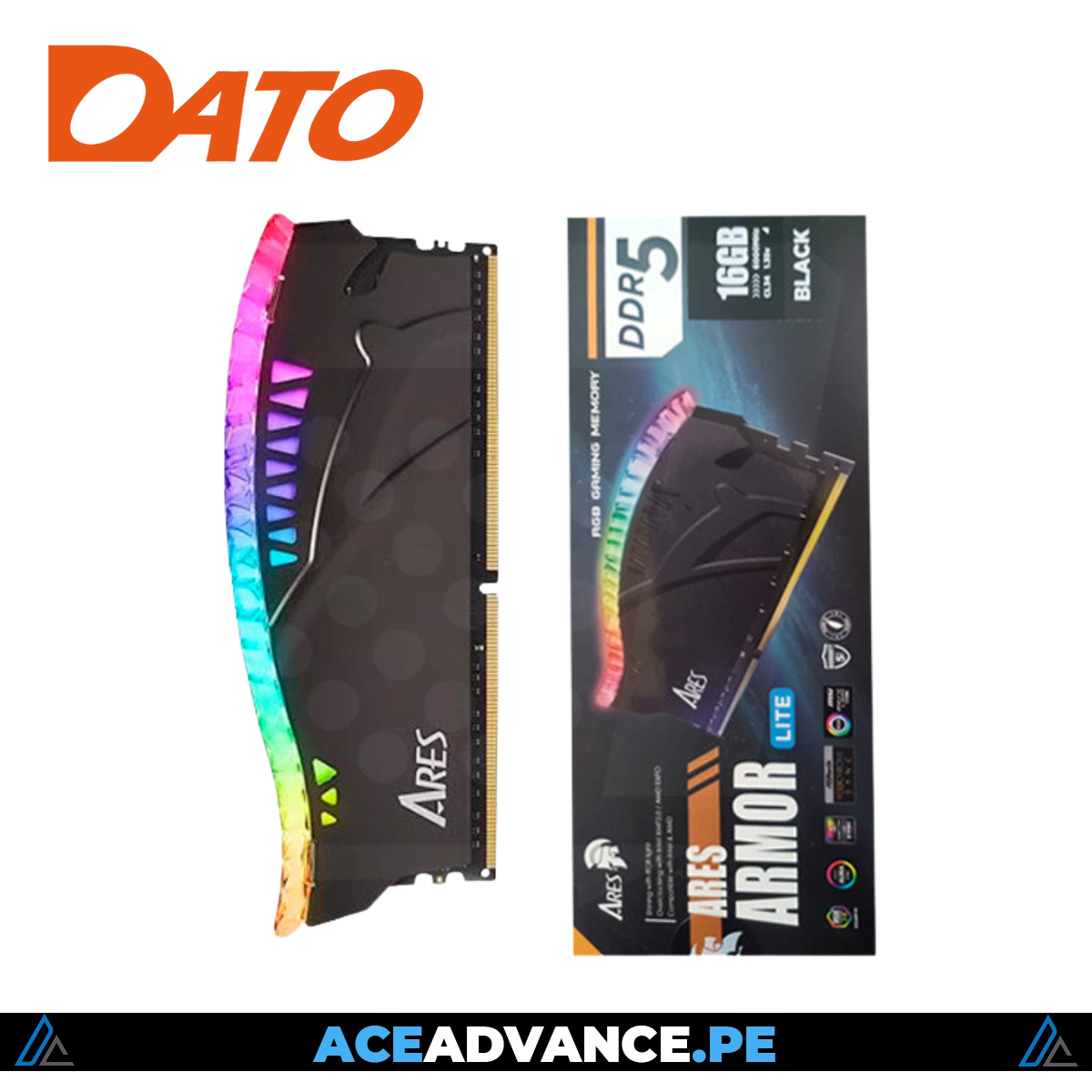 MEMORIA RAM 16GB DDR4 ARES ARMOR LITE 3200MHZ RGB BLACK, [SIN