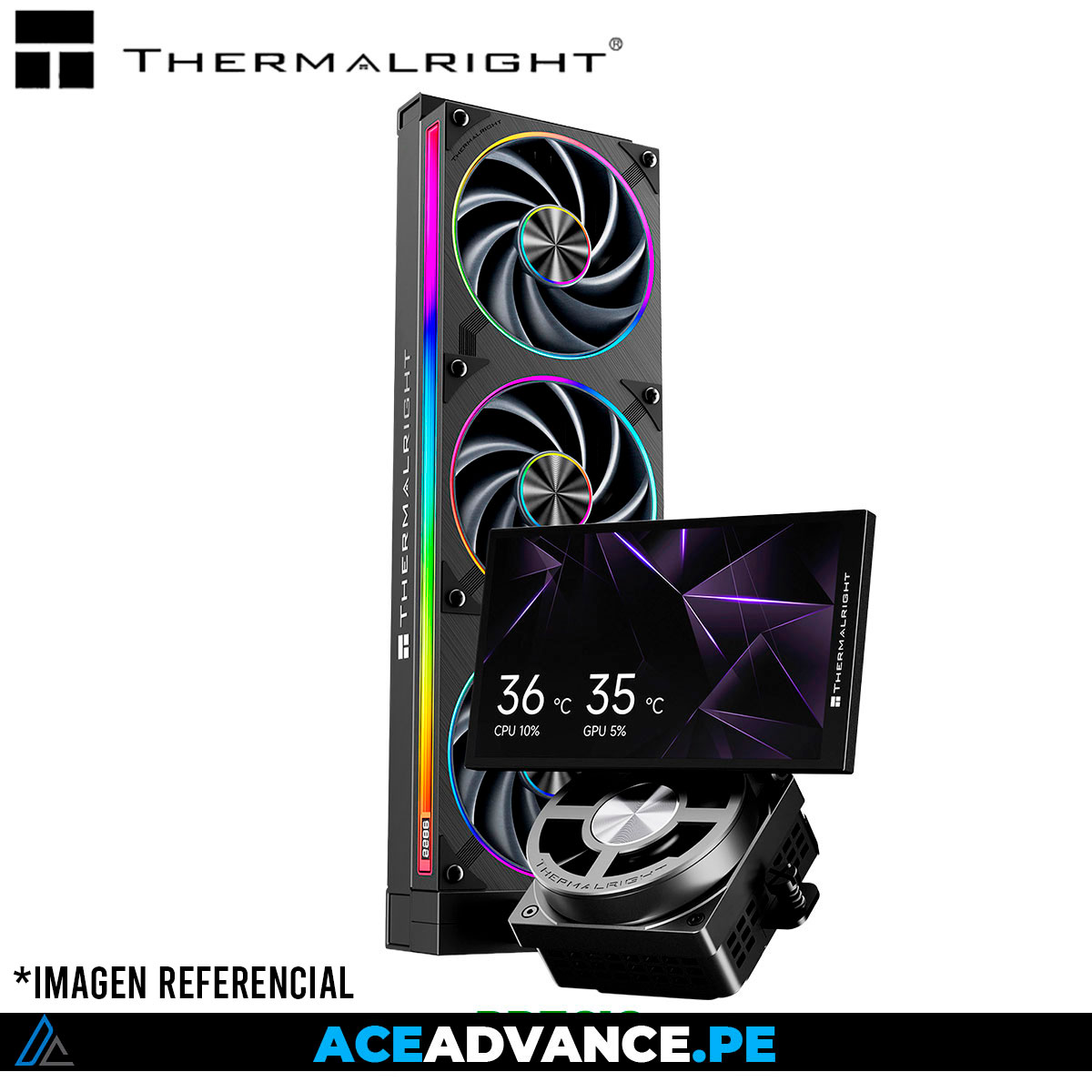 REFRIGERACION LIQUIDA THERMALRIGHT DYNAMIC VISION PRO 360 ARGB BLACK