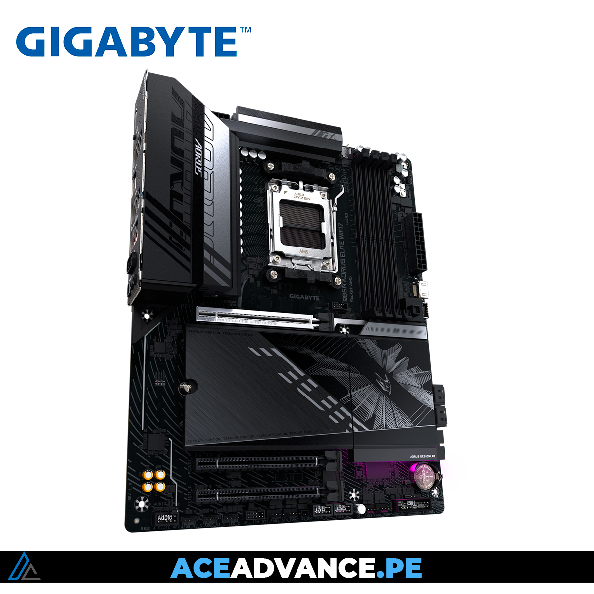 PLACA MADRE GIGABYTE B850 AORUS ELITE WIFI7 AMD ATX DDR5 PCI5.0 — imagen 4