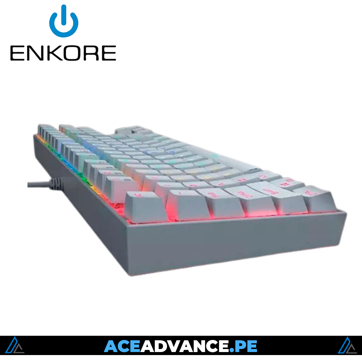 TECLADO MECANICO ENKORE ROYALE WHITE RGB