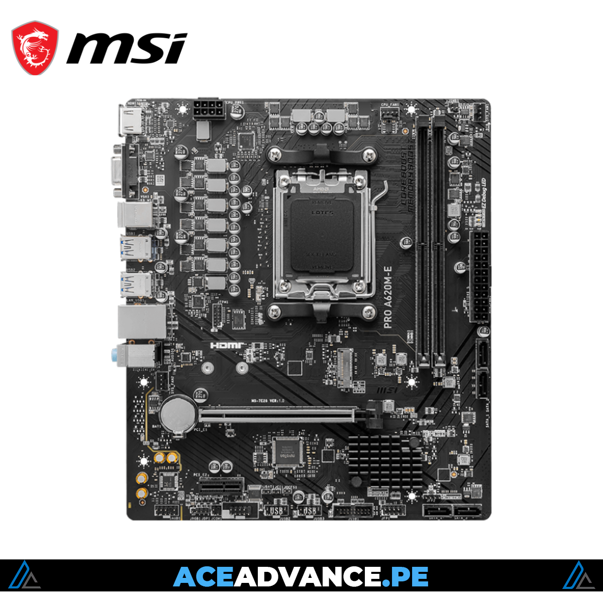 PLACA MADRE A620M-E MSI 2 SLOTS DDR5