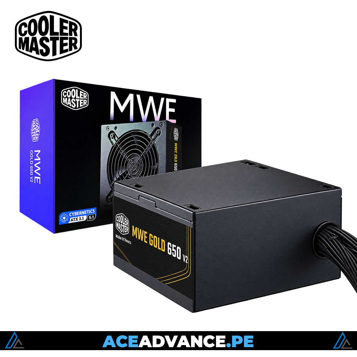 FUENTE DE PODER 650W COOLER MASTER V3 80P + GOLD — imagen 2