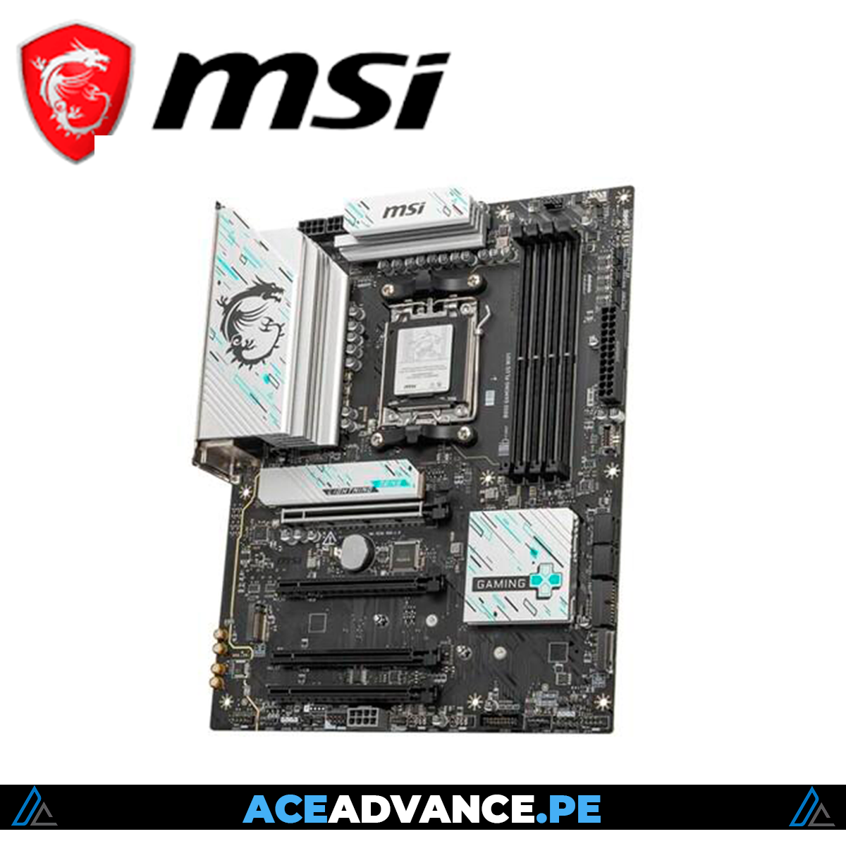 PLACA MADRE MSI B850 GAMING PLUS WHITE WIFI ATX DDR5 AM5