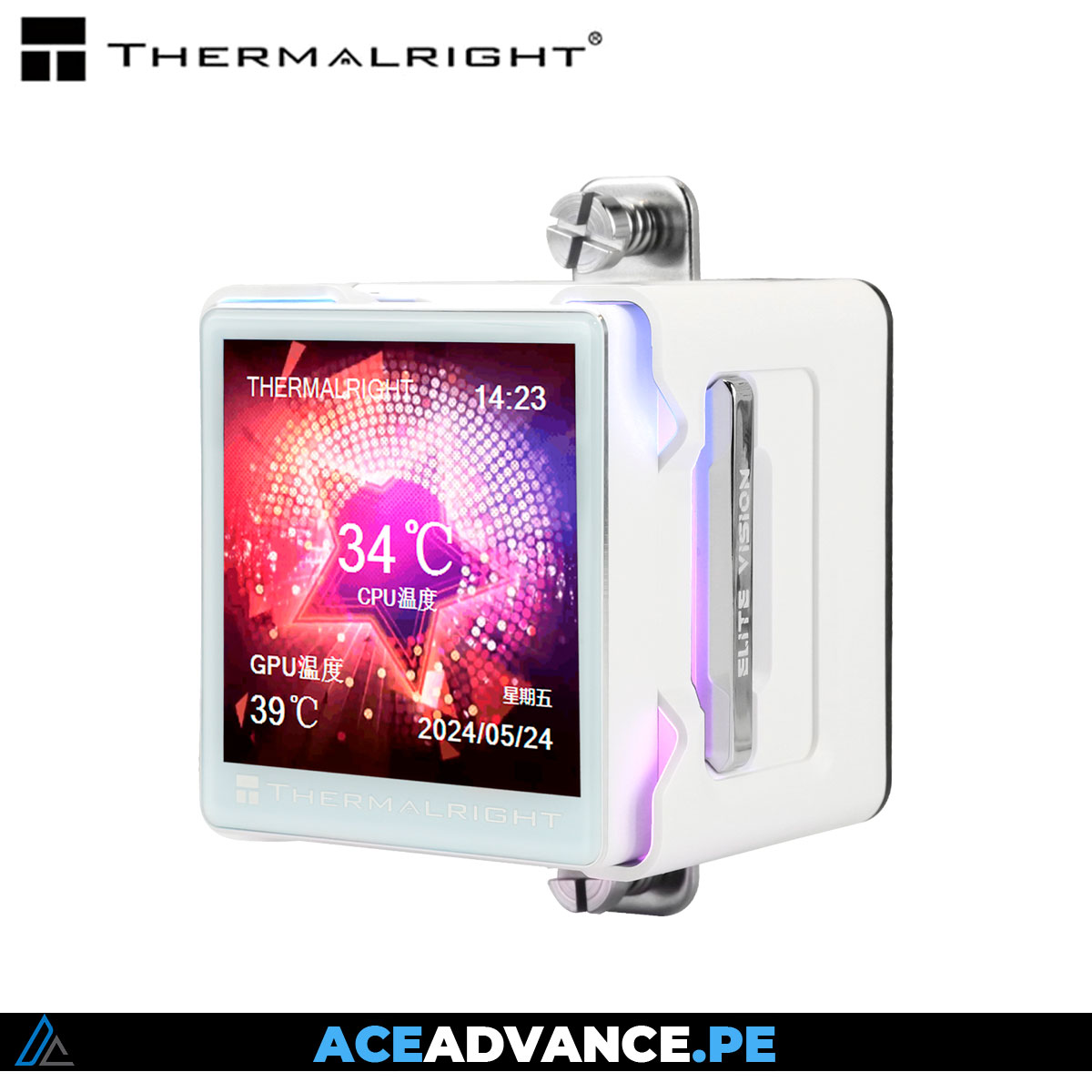 REFRIGERACION LIQUIDA THERMALRIGHT ELITE VISION WHITE 360 ARGB C/PANTALLA — imagen 3