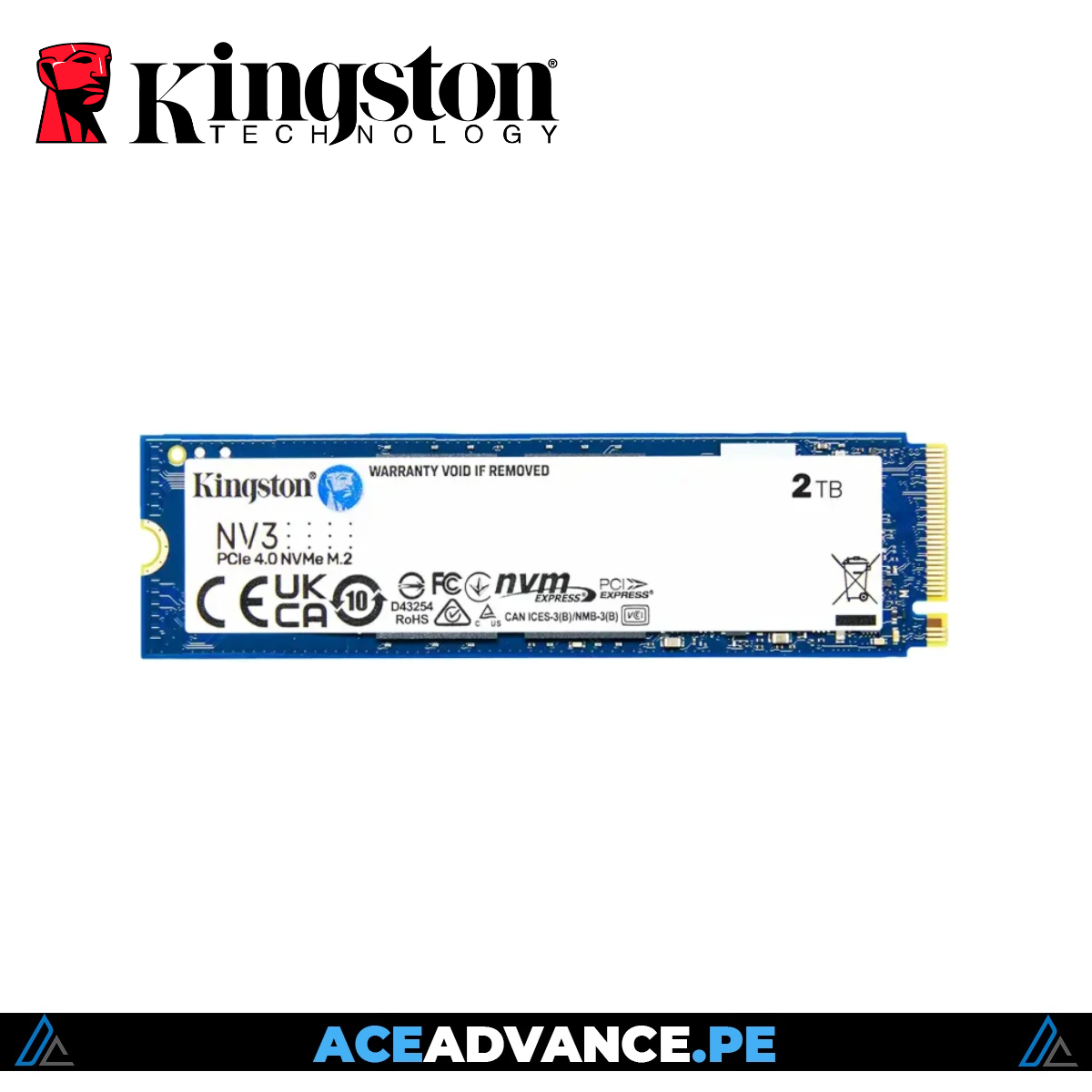 DISCO SOLIDO NVME 2TB KINGSTON NV3 M.2 PCIE 4.0 6000MB/S