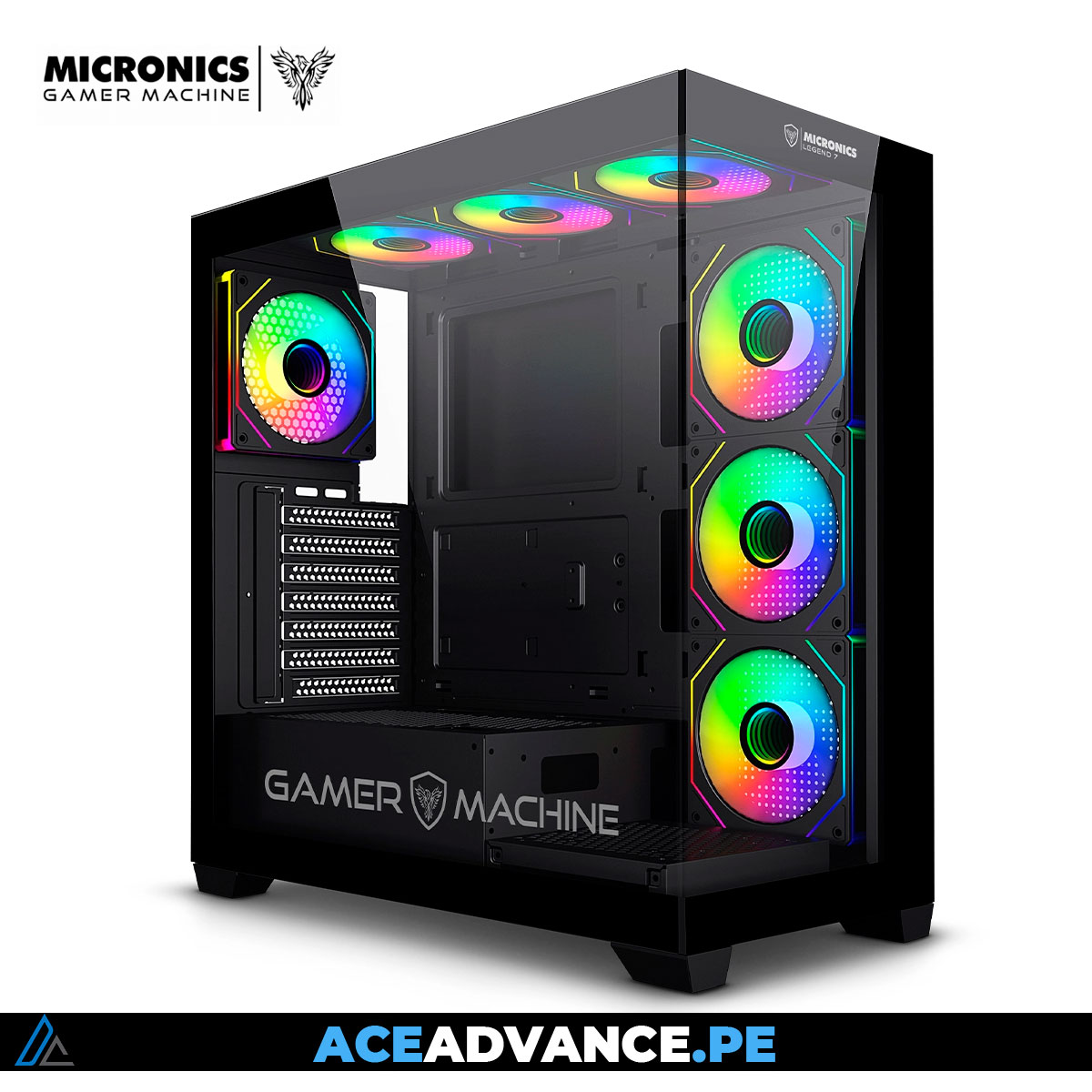 CASE GAMER, MICRONICS, GAMING ATX LEGEND MIC CG806 7FAN RGB
