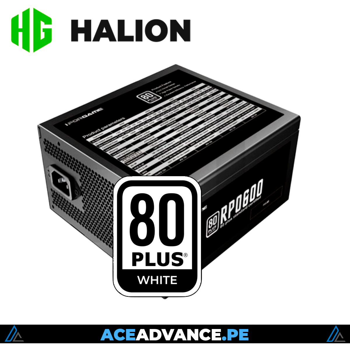 FUENTE 600W RP0600 80 PLUS CERTIFICADA
