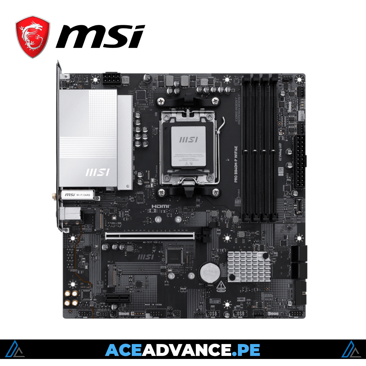 PLACA MADRE MSIPRO B840M-P WIFI6E DDR5 M-ATX