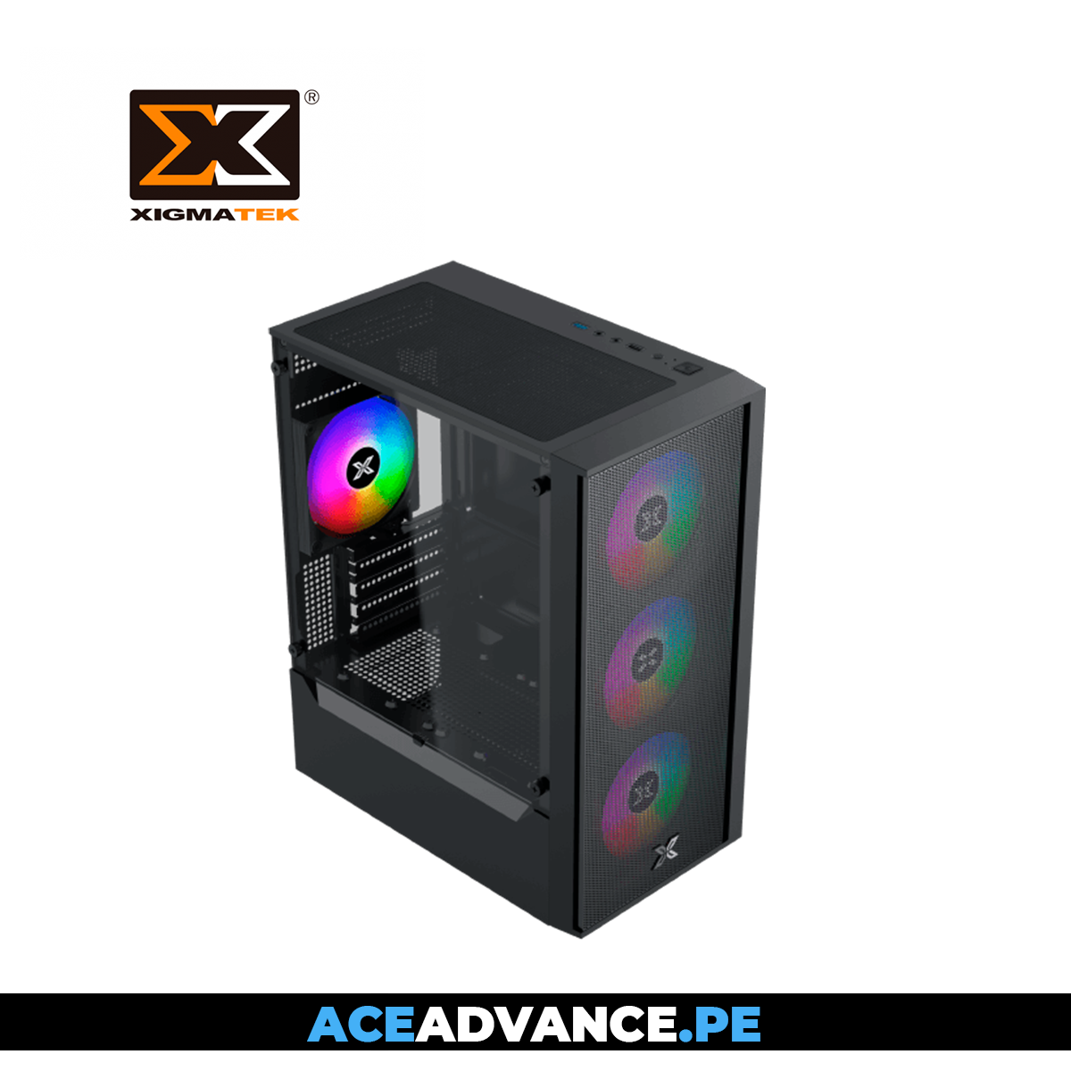 CASE ANATA AIR MATX4 FANS C20F RGB PANEL FRONTAL MALLA VIDRIO TEMPLADO PSU 500W